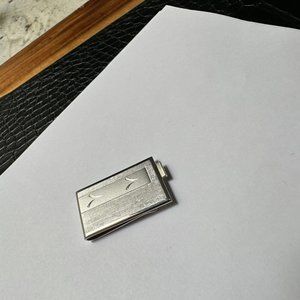 Small Signed Swank Silver Tone Metal Money Clip For Men